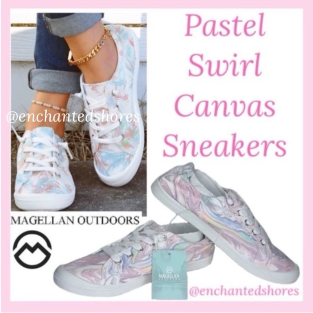Canvas Sneakers Pastel Summer Swirl White Pink Blue Gray Lavender Tie Slip On